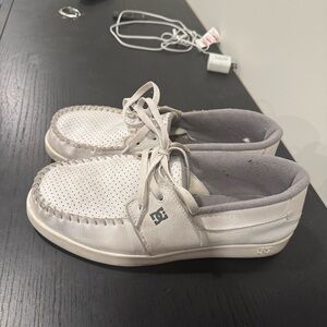 DC Off-White Perforated Moccasin Sneakers